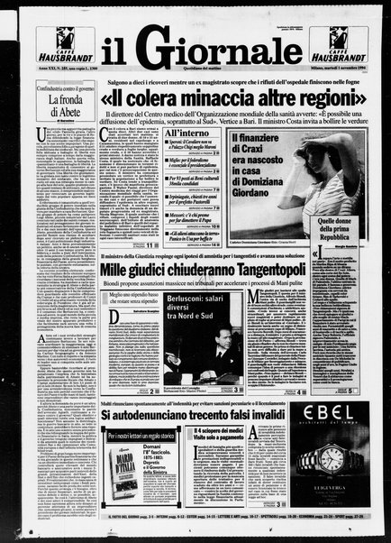 Il giornale : quotidiano del mattino